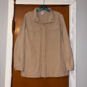 Chico's Beige Utility Jacket Size 2 (women’s 12)